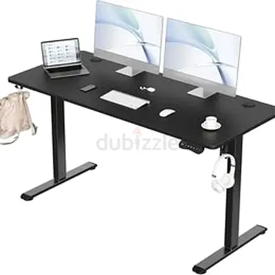 Brand New Black Standing Desk with Dual Monitors 160cm x 60cm