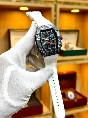 Luxury Richard Mille Watch with White Strap