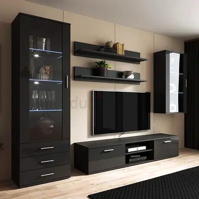 Modern Minimalist Obsidian Entertainment Center