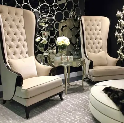 Elegant Brown High-Back Chair