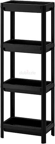 Brand New Slim Black Plastic Storage Shelf