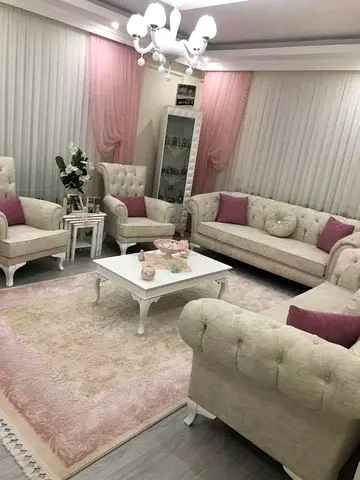 Elegant Cream  Blush Victorian Lounge