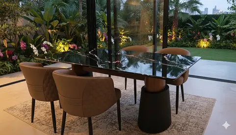 Stylish Modern marble Dining Table with Chairs
