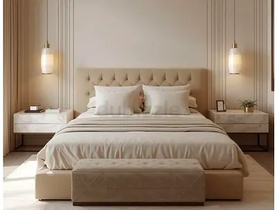 Beige colour 160*200 queen size bed