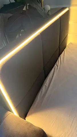 Modern Bed Headboard with LED Lighting