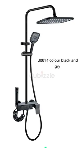 Modern Shower Set in Black and Grey