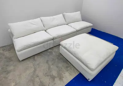 Marina home cloud feather 🪶 filled modular sofa with ottoman