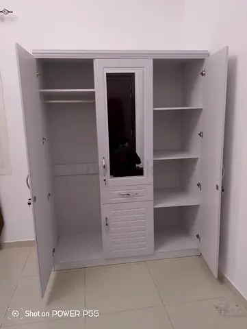 Stylish White Wardrobe with Mirrors