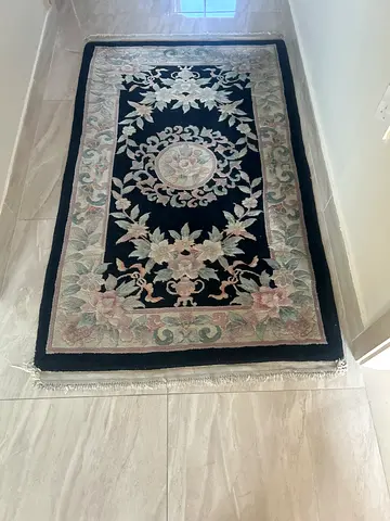 Elegant Black Floral Area Rug