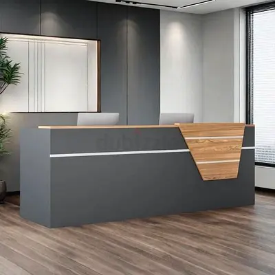 Executive Charcoal  Oak Reception Desk