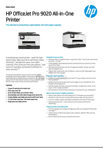 Hp 9020 series printer