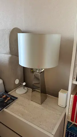 Modern Table Lamp 2 pcs Silver White Home Center