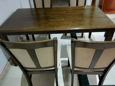 Wooden Dining Table with Chairs