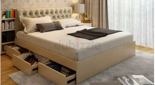 Beige colour 180*200 king size drawersBed