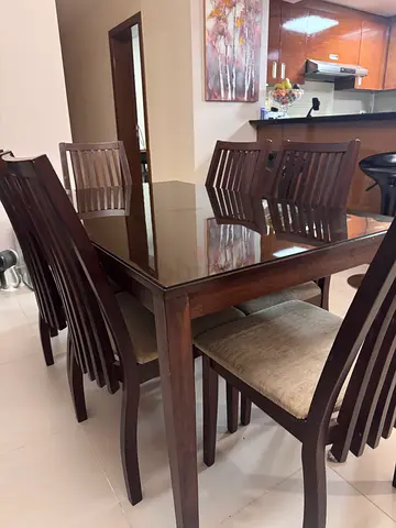 Solid Wood Dining Table Set with Chairs