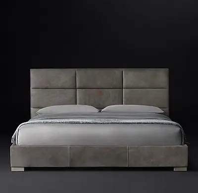 Stylish Gray Upholstered Bed