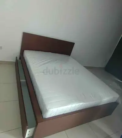 IKEA Malam double bed 140×200cm bed with 2 storage drawers underneath and Ikea mattress