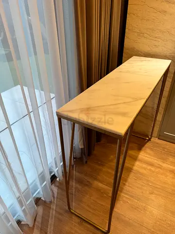 Elegant Marble Top Console Table with chairs