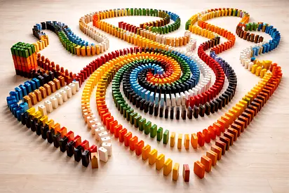 MEGA SET: 1,161 Wooden Dominoes - Bulk Building  Toppling