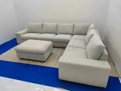 Ikea vimle beige color corner sofa with ottoman