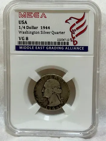 USA 1/4 dollar coin 1944 70 AED
