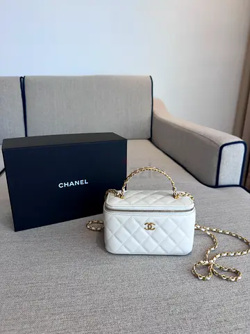 Chanel white vanity bag - original