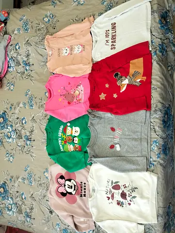 All for 60 AED only 8 pieces of good brands tops for kids in perfect condition for 4-6 year old girl