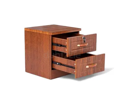 Wooden Nightstand with Two Drawers