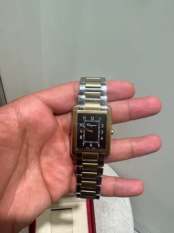 Stylish Two-Tone Square Gold and Silver Watch ferragamo watch