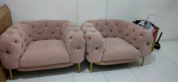 Stylish Pink Velvet Armchairs