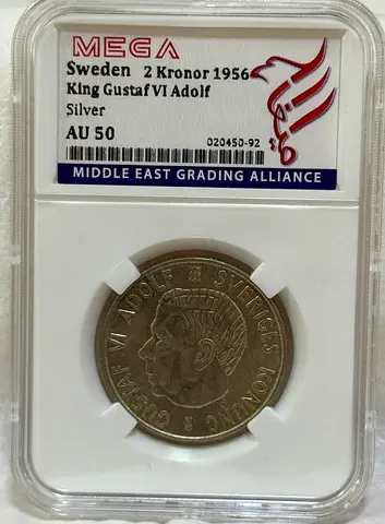 Sweden 2 kronor silver coin 1956 140 AED