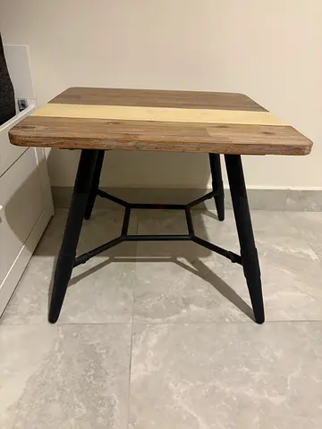 Sturdy Wooden Table with Metal Frame