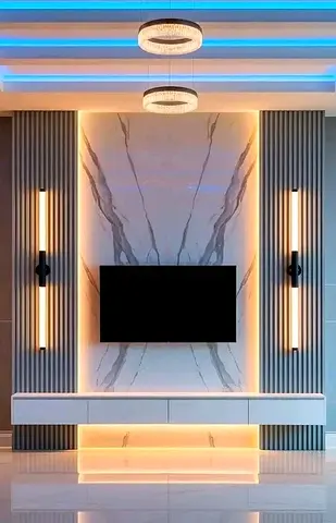 Modern Entertainment Center with LED Lighting