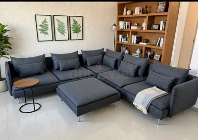 Stylish Modular Sofa Set with matching ottoman. Comfortable, durable and ideal for relaxing evenings