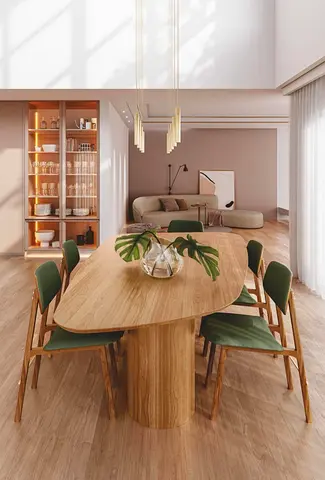 Modern Designer round table with Solid Top and Fluted Base