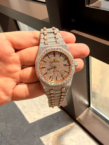 AUDEMAR PIGUET 15500ST DIAMOND WATCH - ROSEGOLD/STEEL