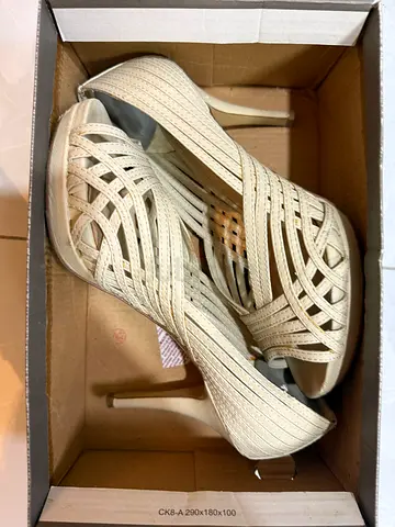 Elegant Cream Strappy Heels
