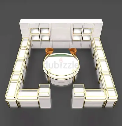 Luxury White  Gold Jewelry Showroom Suite
