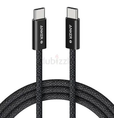 Anker Zolo USB C to USB C Cable, Braided and Dirt-Free Type C Fast Charging Cable, Slim Connector, f