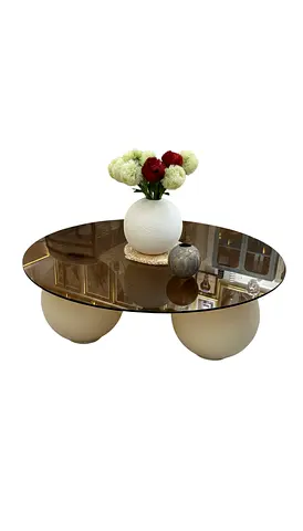 Elegant Round Coffee Table with Unique Base