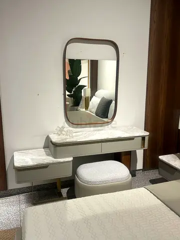 Luxury Hallway vanities Console with Floating Design and Statement Wall Feature mirror