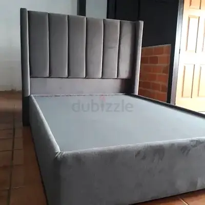Stylish Gray Upholstered Bed Frame
