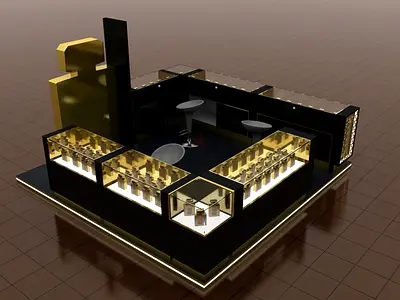 Luxury Gold  Black Perfume Kiosk