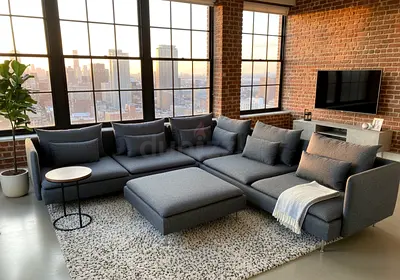 Elegant L-Shaped Sofa Set with plush cushions and strong frame. Perfect combination of comfort and s