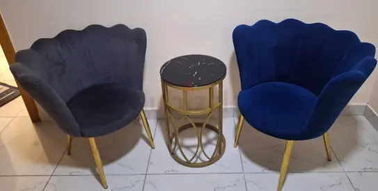 2 Modern style chairs with table only for 250 aed