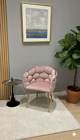 Stylish Pink Upholstered Accent Chair