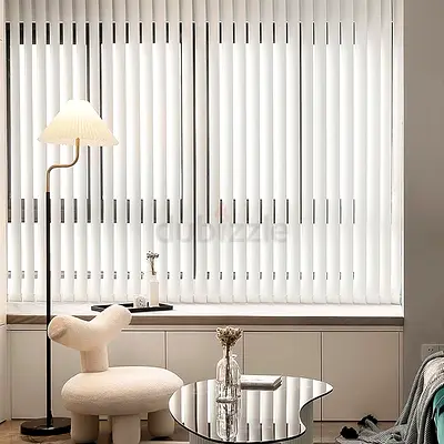 White Blackout Vertical Blinds for Window - Lenth 158 CM