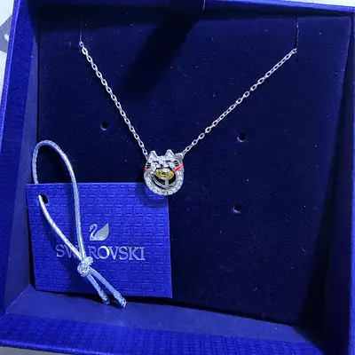 Real swarovski cat necklace