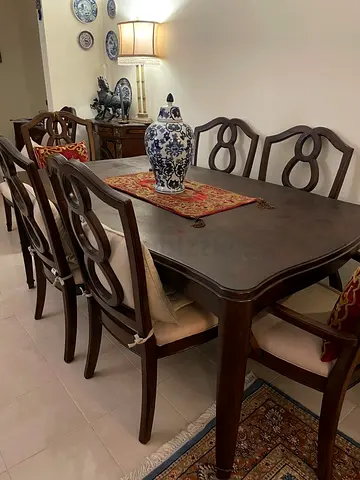 Elegant Wooden Dining Table with Chairs