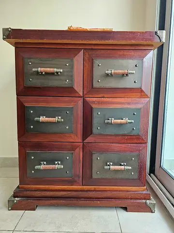 Vintage antique  Wooden Cabinet with Unique Handles